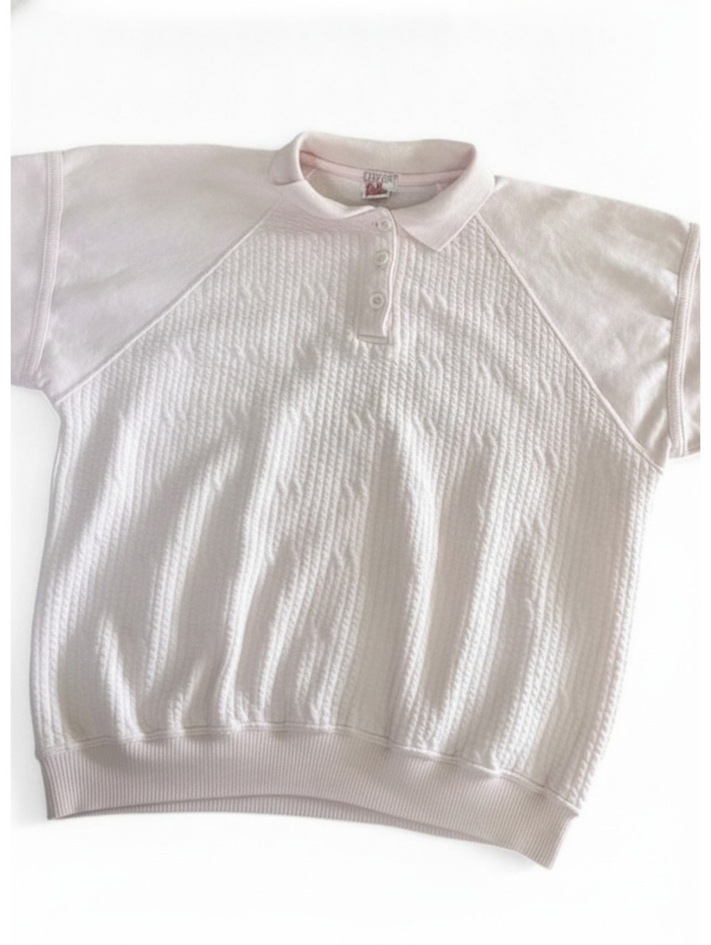 Women's Pink Vintage Lidsy Burke Sport Polo Collar Sweatshirt Medium